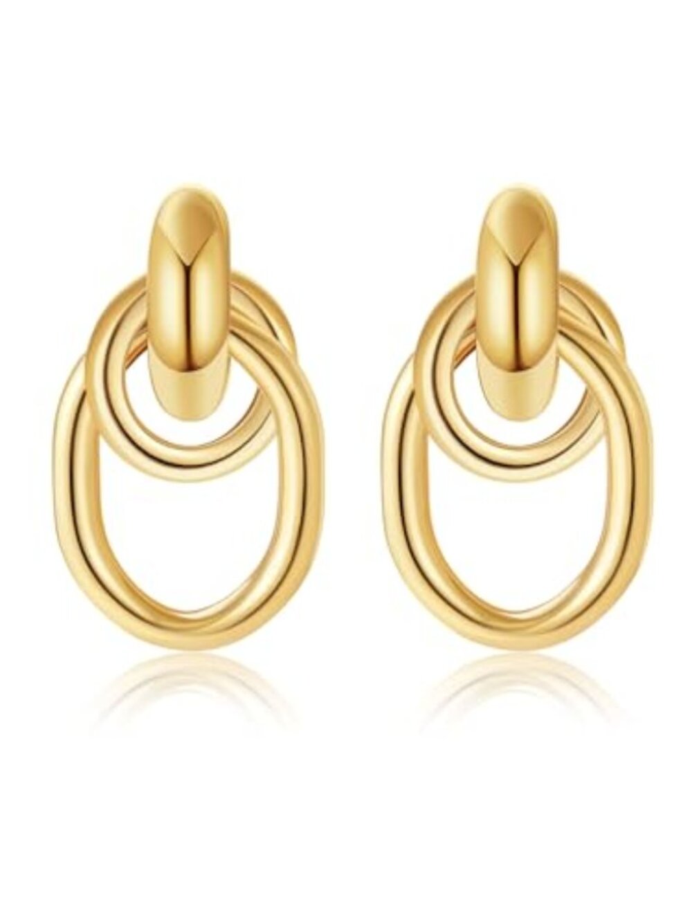 Gold Statement‎ Geometric Knot Earrings for Women